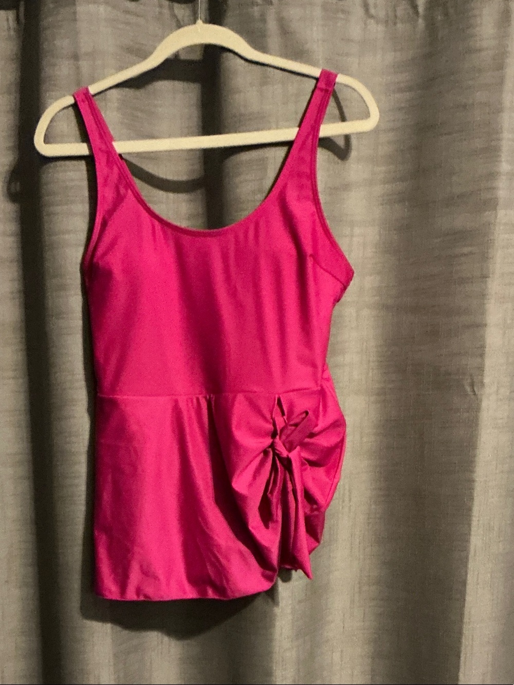 Girls' Hot Pink One-Piece Swimsuit with Side Knot
